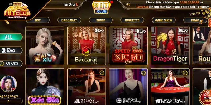 Giới thiệu Live casino HITCLUB